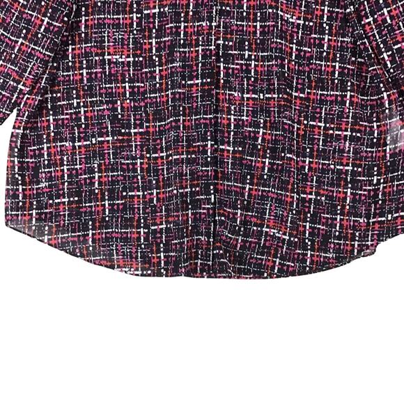 Chicos Top Size XL/16 Multi Color Sheer Long Sleeve Button Up Shirt Polyester - Picture 10 of 16